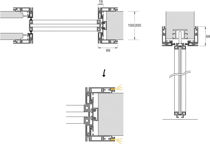 Manhattan disappearing sliding door Light Frame Doors & Systems